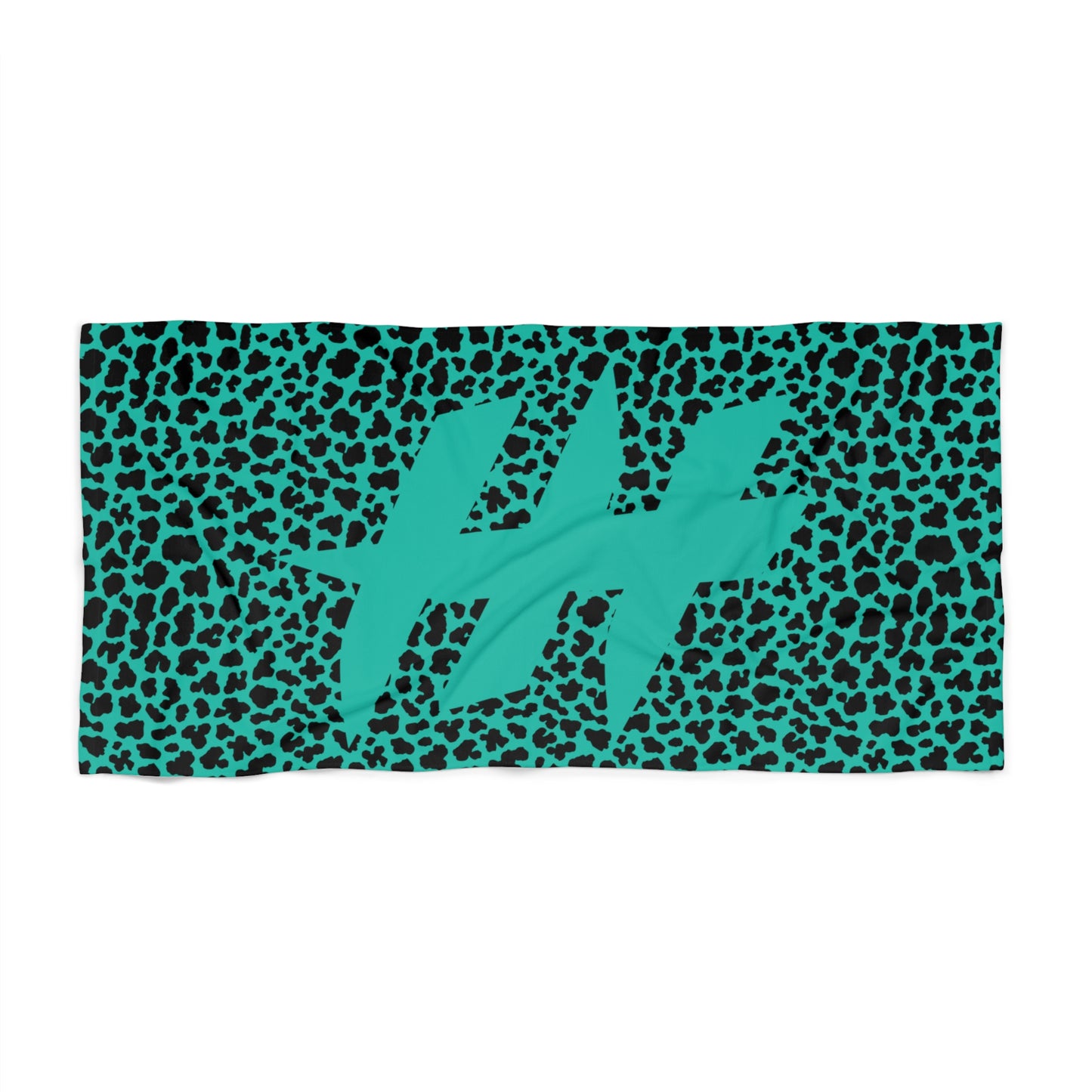 Harrison Heights' Beach Towel (Teal/Leopard)