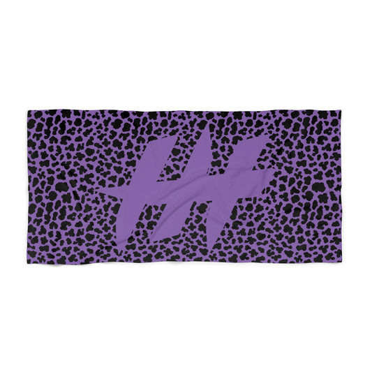 Harrison Heights' Beach Towel (Purple/Leopard)