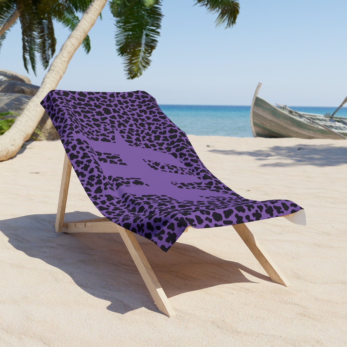 Harrison Heights' Beach Towel (Purple/Leopard)