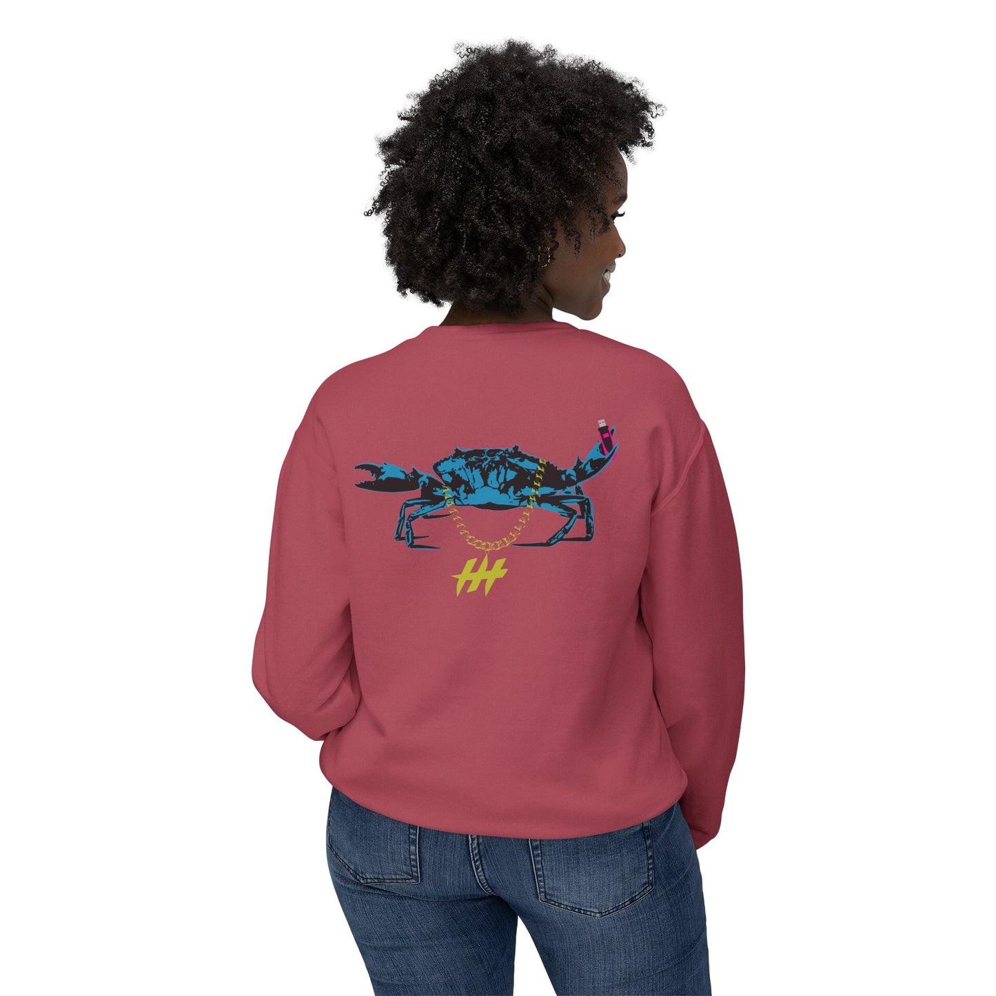 Harrison Heights' Cool Crab Crewneck (Black/Blue)