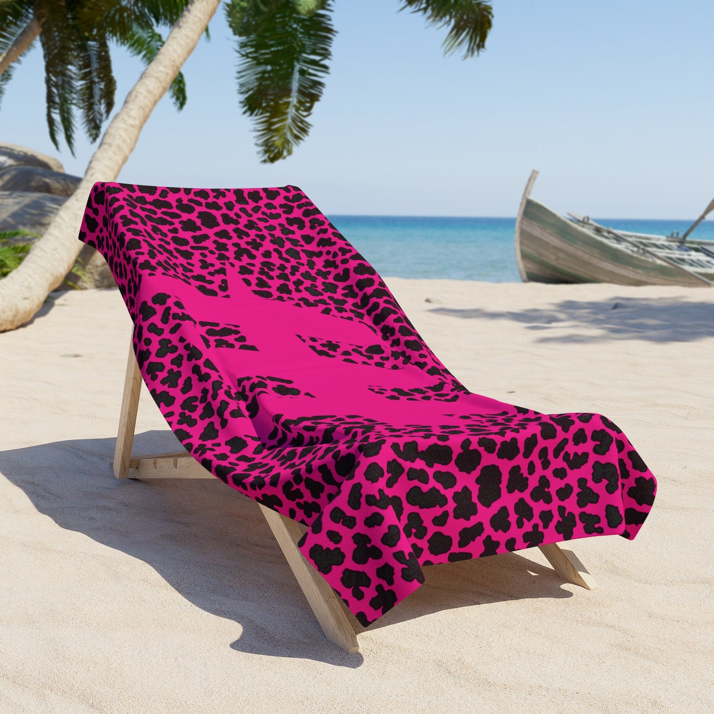 Harrison Heights' Beach Towel (Pink/Leopard)