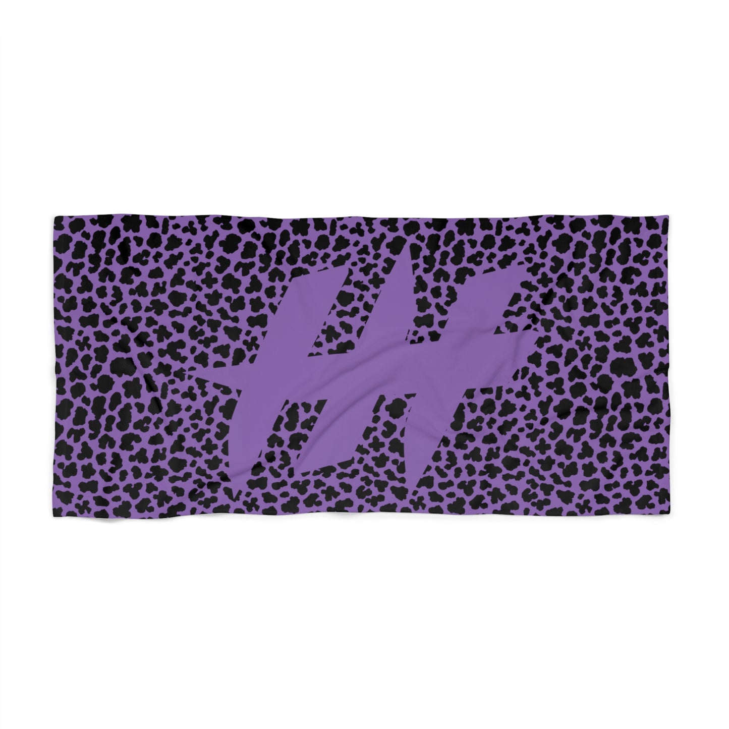 Harrison Heights' Beach Towel (Purple/Leopard)