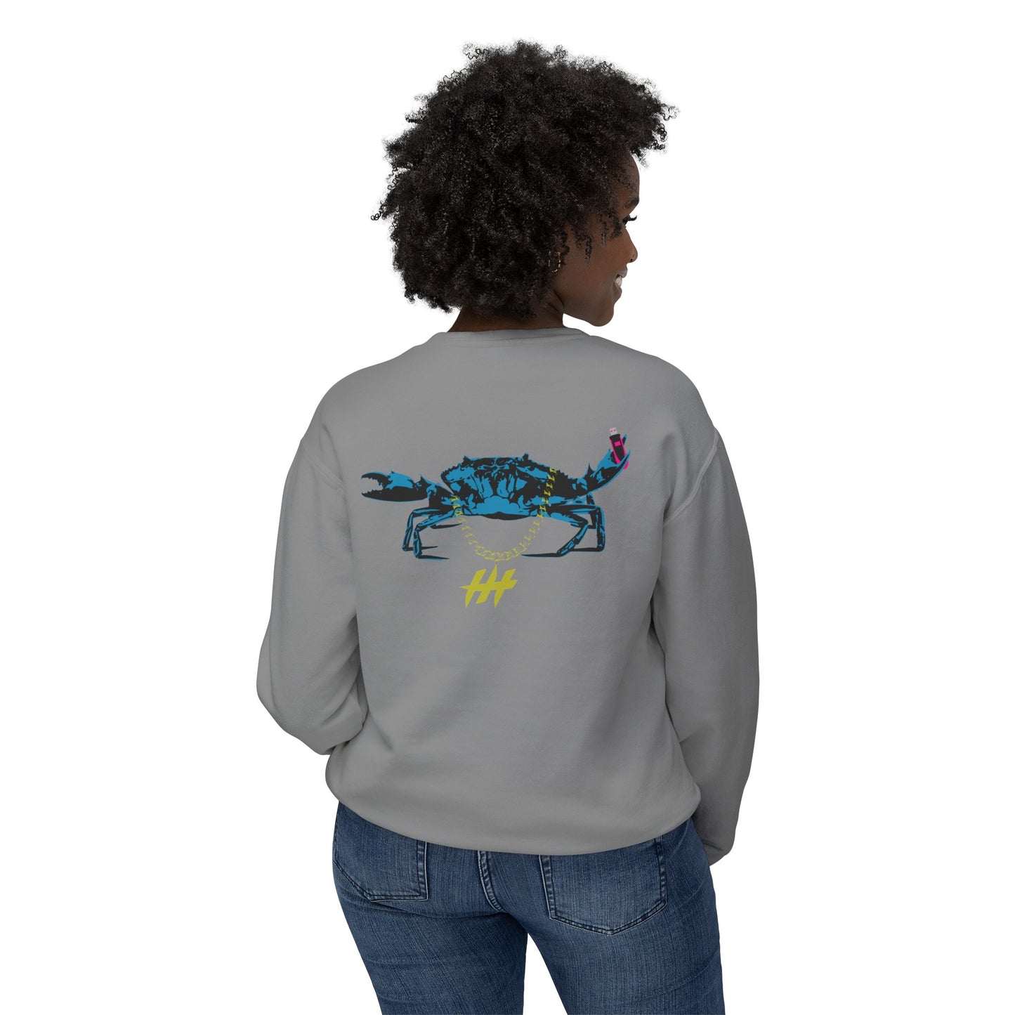 Harrison Heights' Cool Crab Crewneck (Black/Blue)