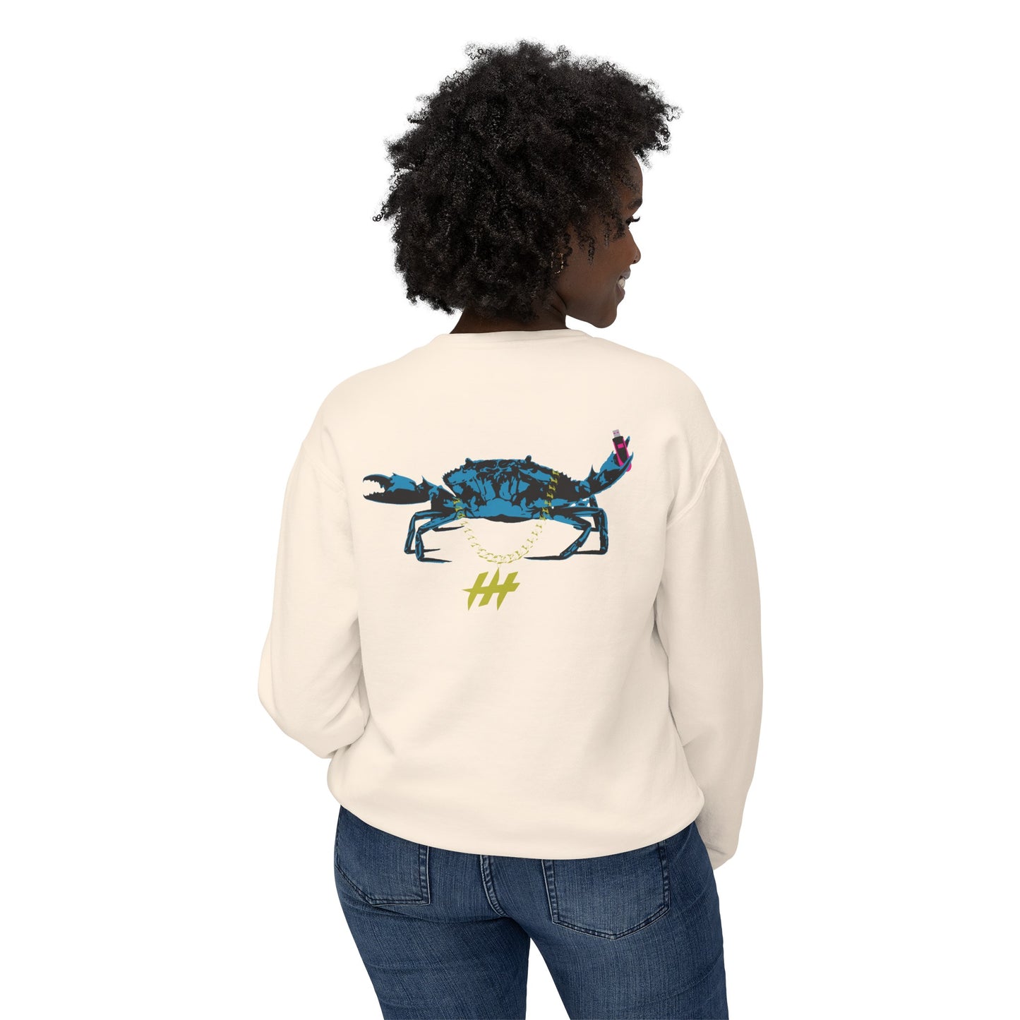 Harrison Heights' Cool Crab Crewneck (Black/Blue)