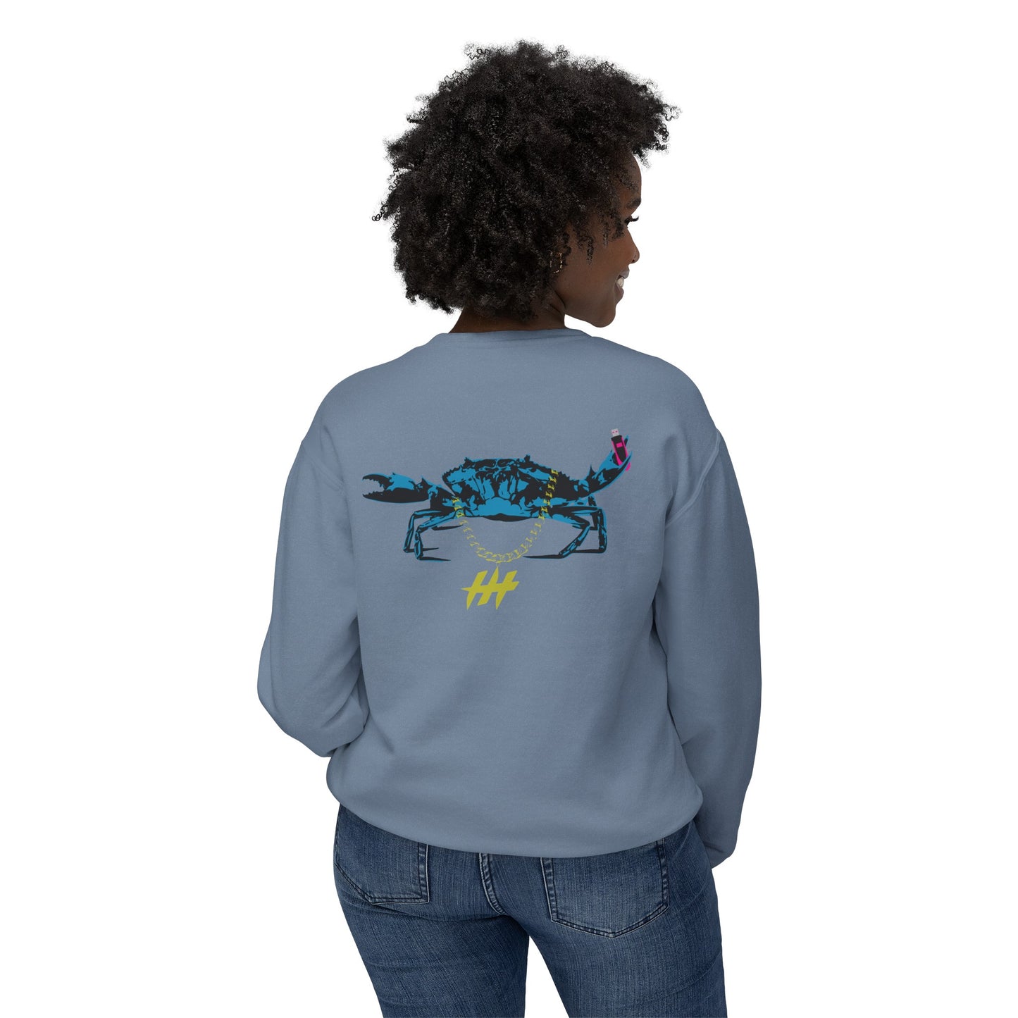 Harrison Heights' Cool Crab Crewneck (Black/Blue)