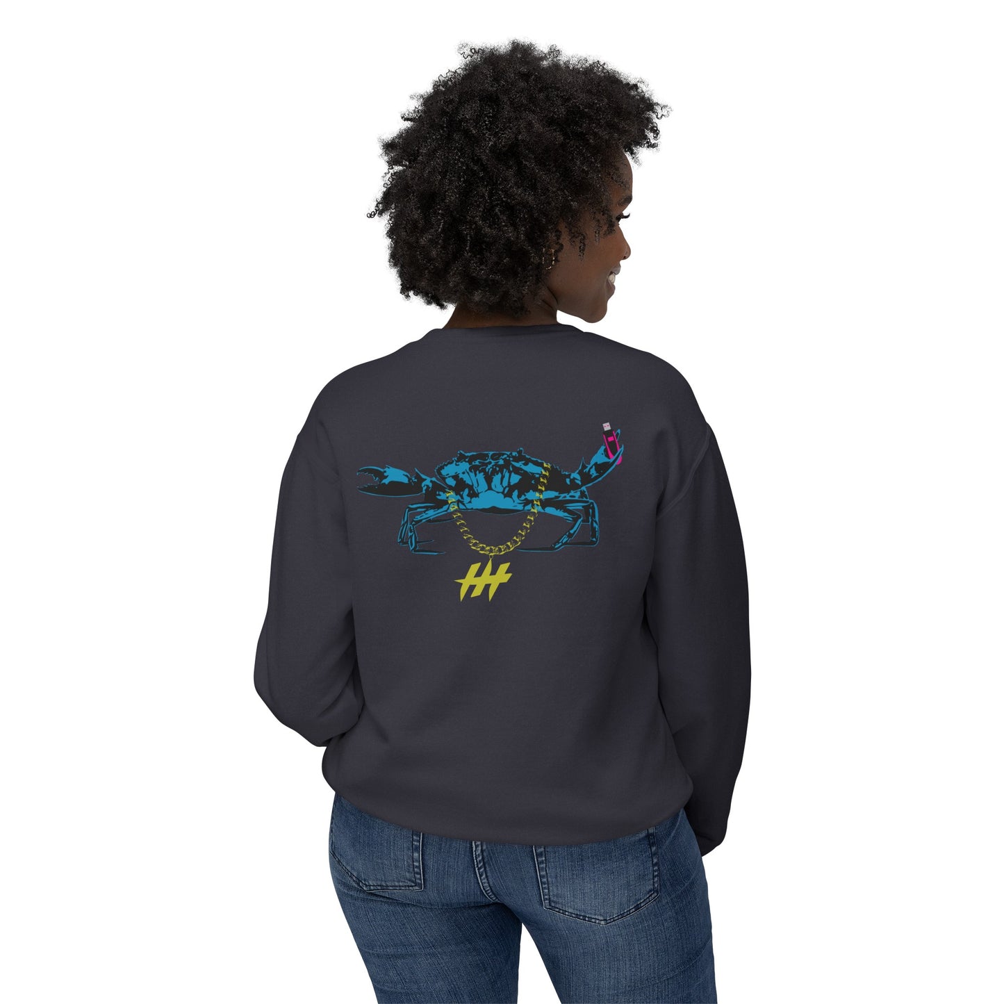 Harrison Heights' Cool Crab Crewneck (Black/Blue)