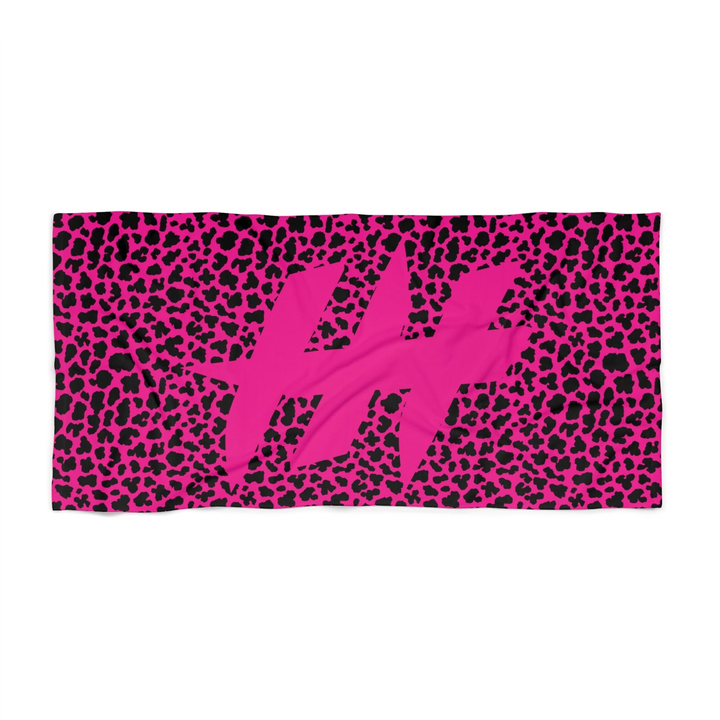 Harrison Heights' Beach Towel (Pink/Leopard)