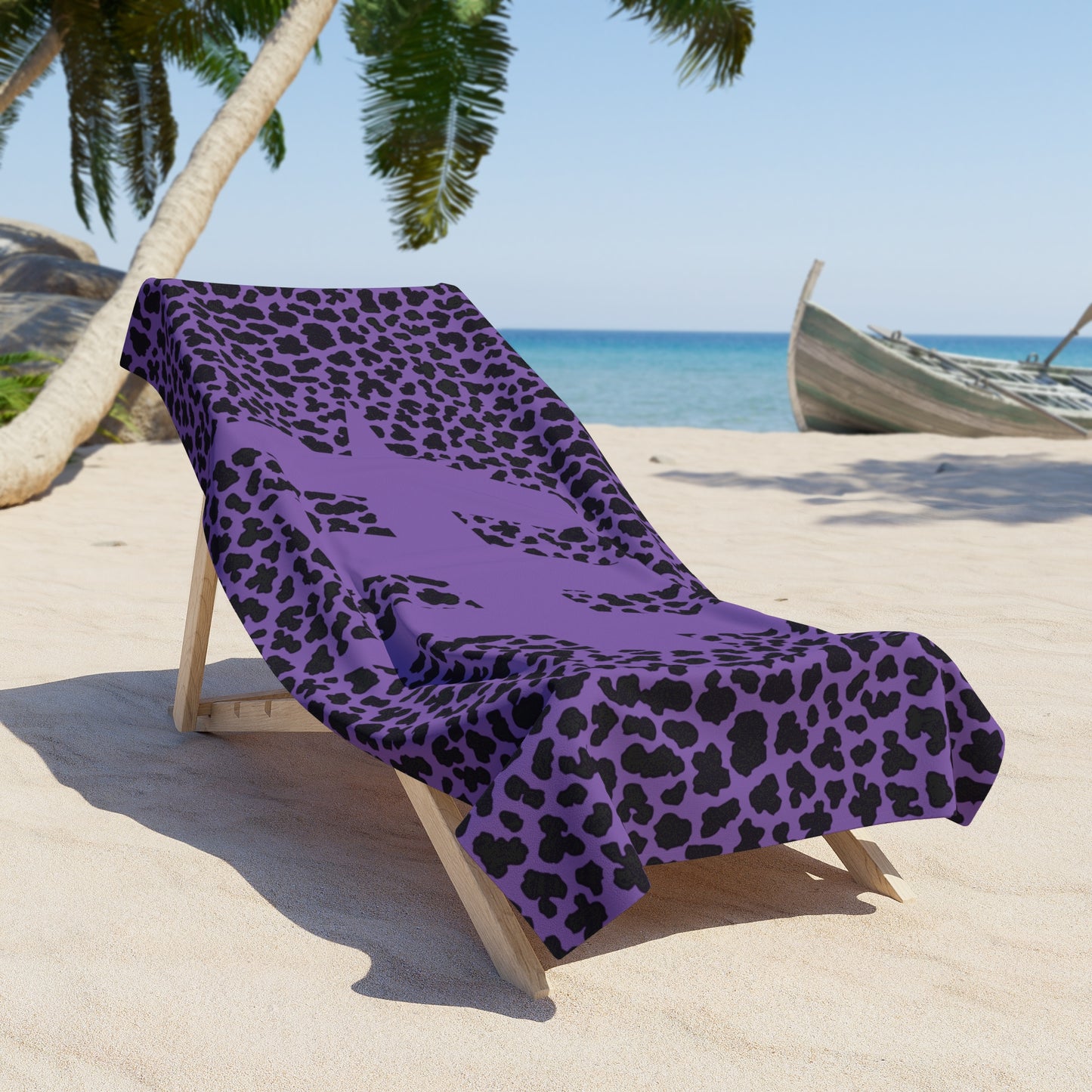 Harrison Heights' Beach Towel (Purple/Leopard)