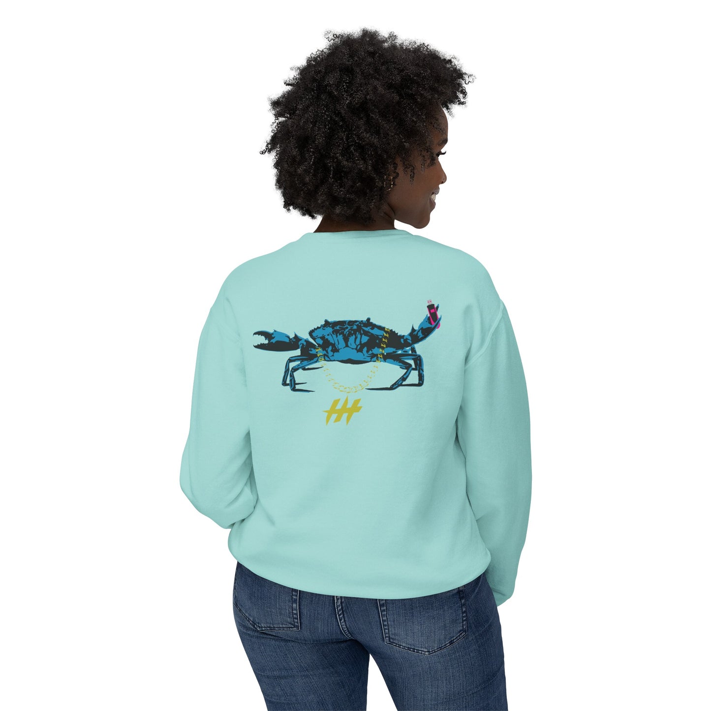 Harrison Heights' Cool Crab Crewneck (Black/Blue)