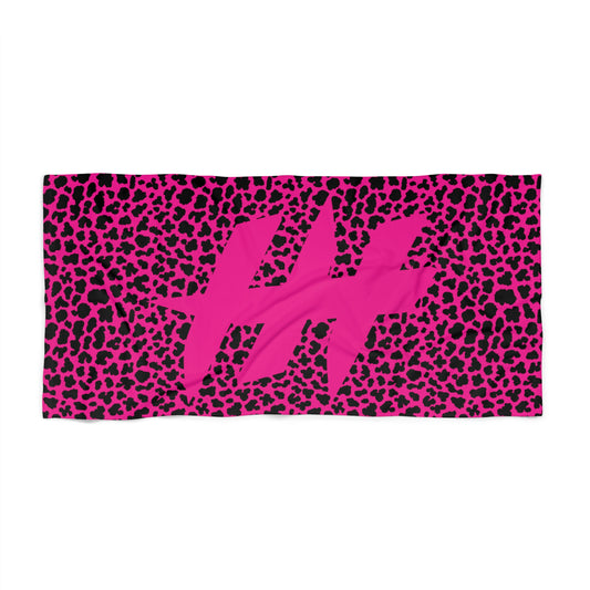 Harrison Heights' Beach Towel (Pink/Leopard)