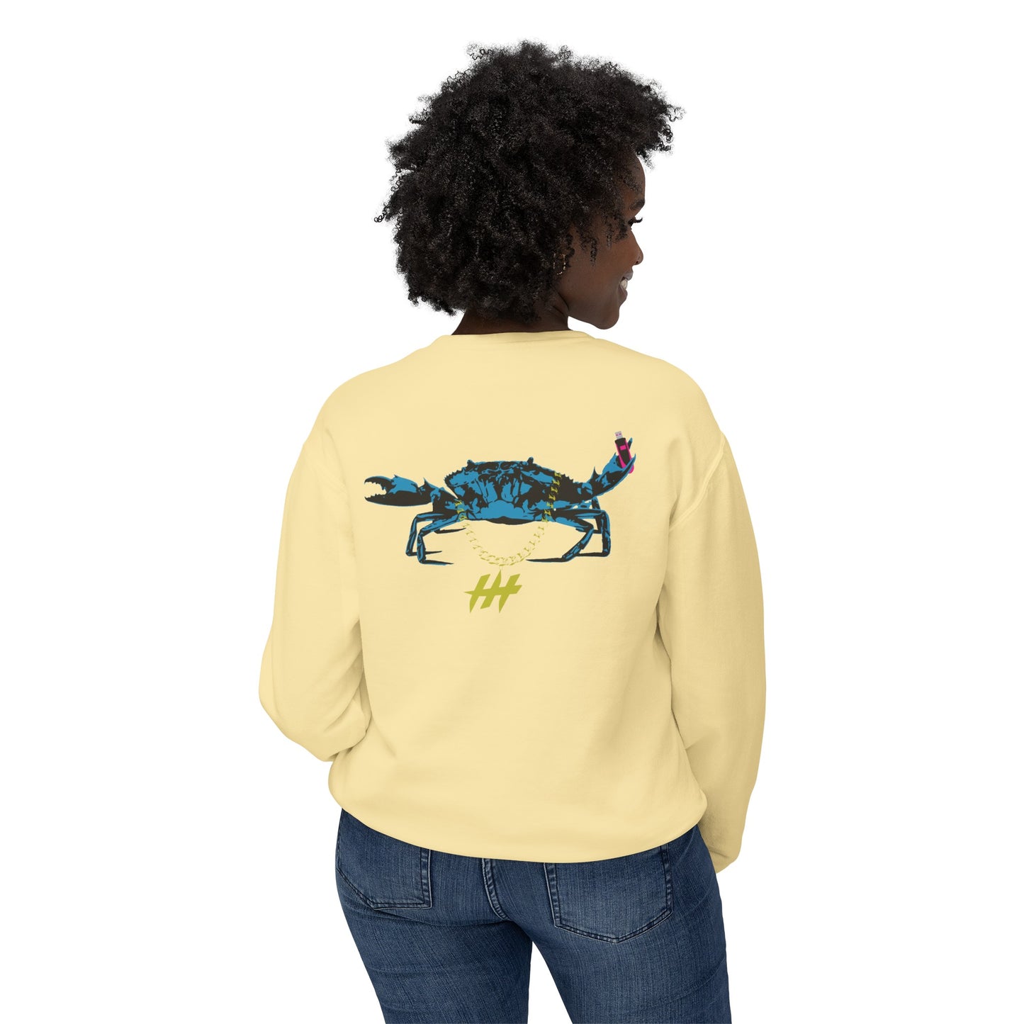 Harrison Heights' Cool Crab Crewneck (Black/Blue)