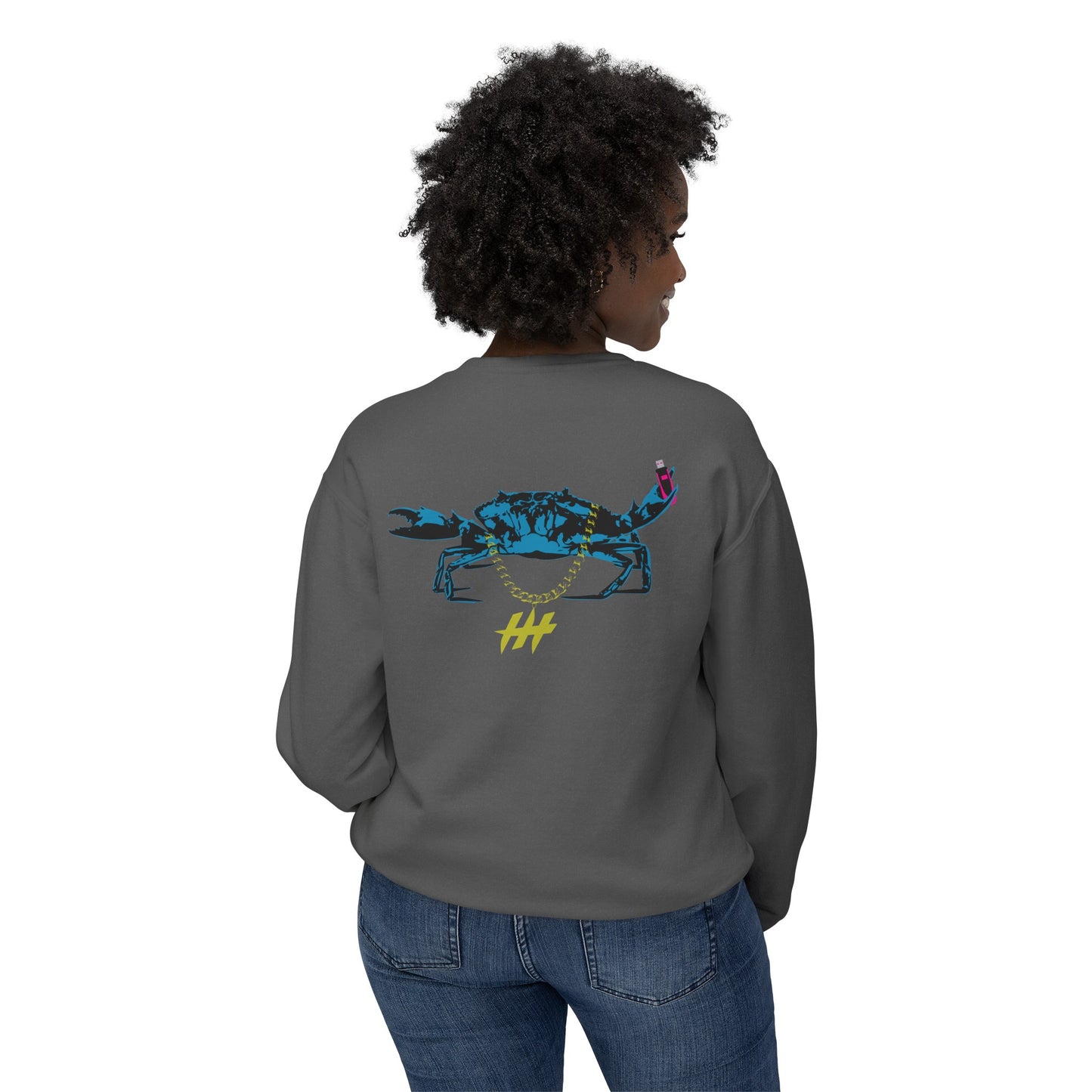 Harrison Heights' Cool Crab Crewneck (Black/Blue)